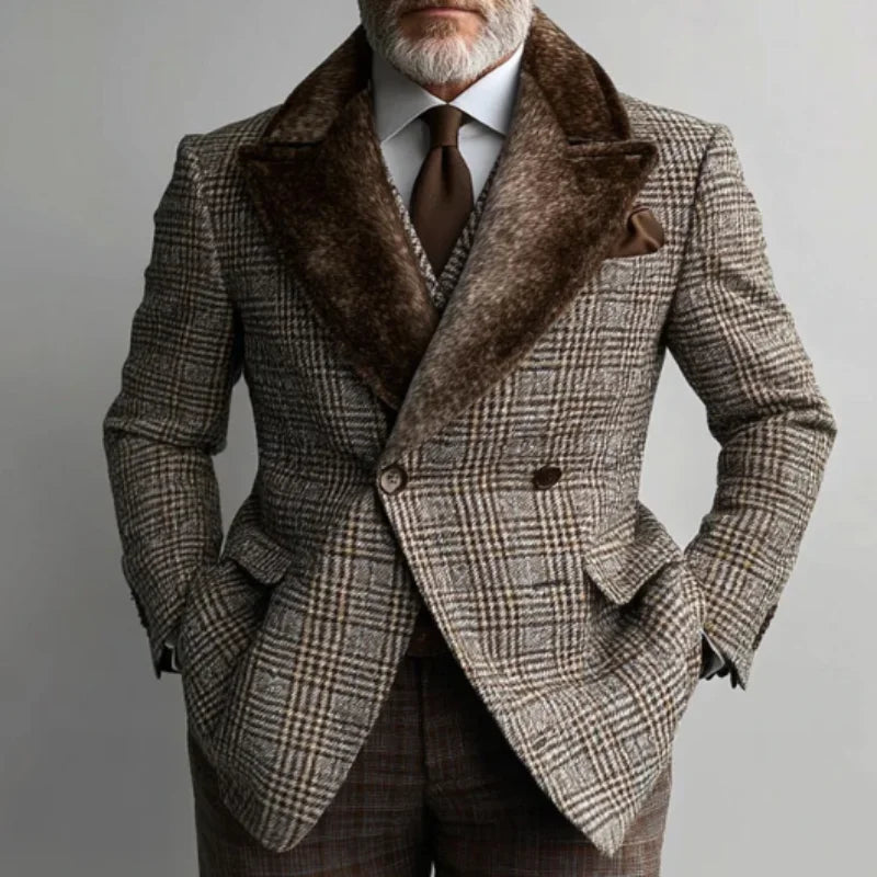 Elegant Business Suits Men Houndstooth