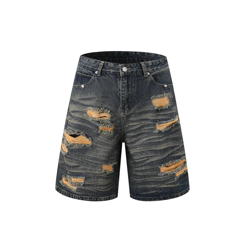 Men's Fashion High Street Ripped Jeans Shirts