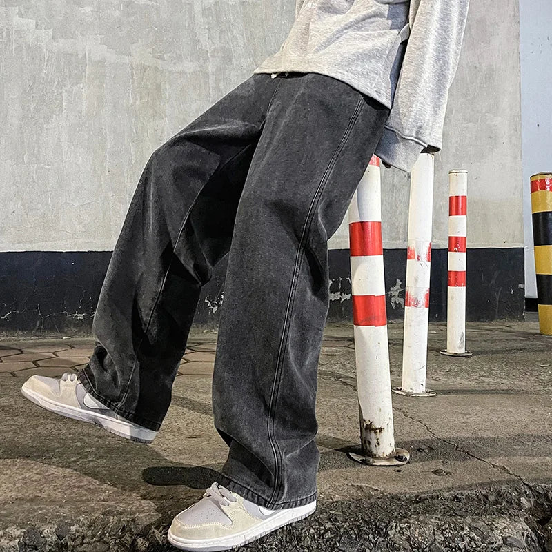 Men New Streetwear Loose Jeans