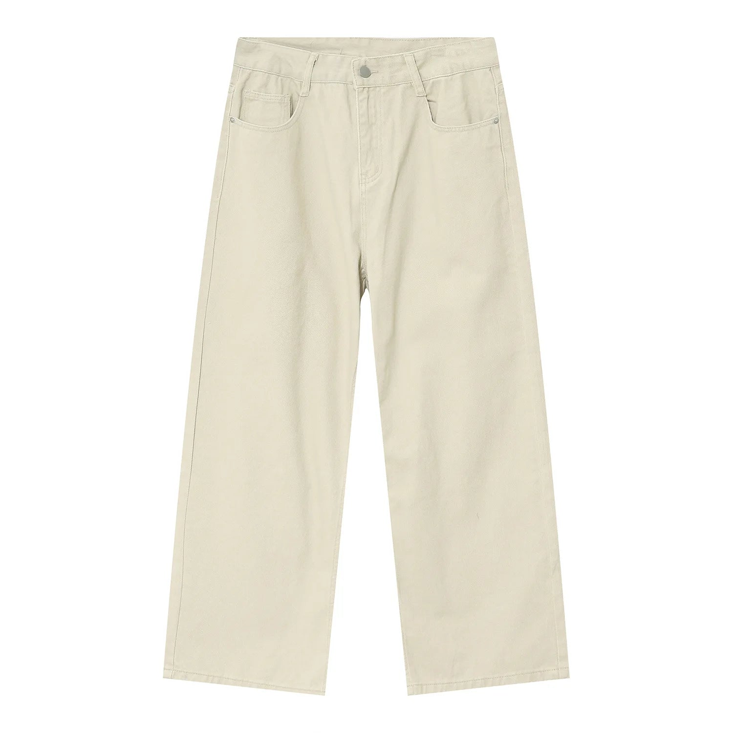 Men Streetwear Korean Loose Straight Denim Pants
