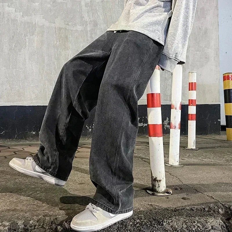 Men New Streetwear Loose Jeans