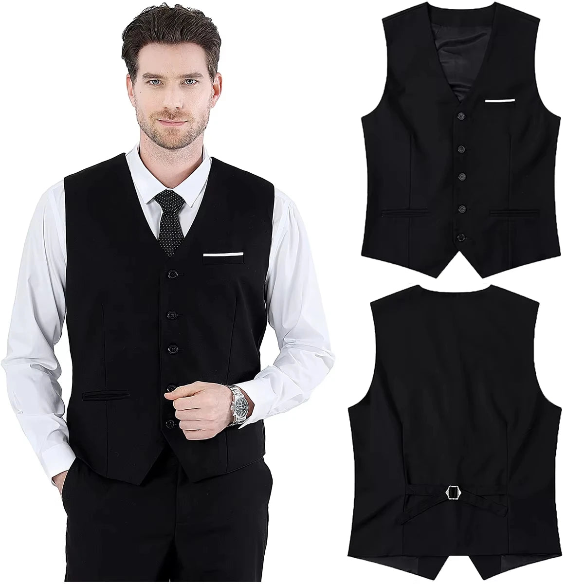 Mens Suit Vest Male Business Formal