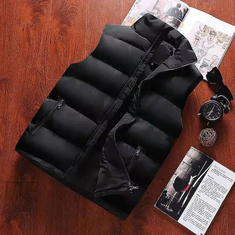 Mens Vest Jacket Warm Sleeveless Jackets Winter Waterproof
