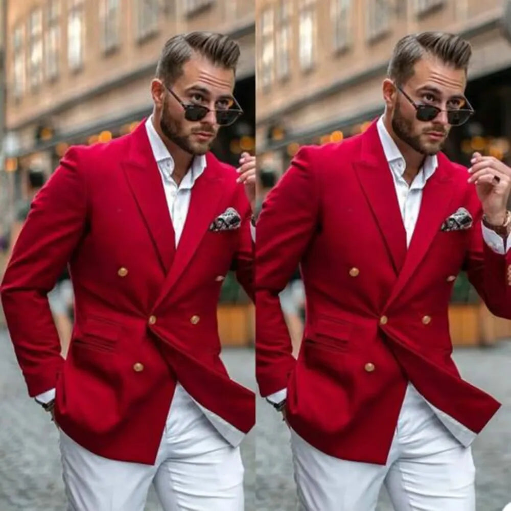 Solid Wedding Men Suits Blazer ]