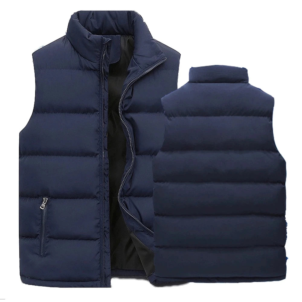 Mens Vest Jacket Warm Sleeveless Jackets Winter Waterproof