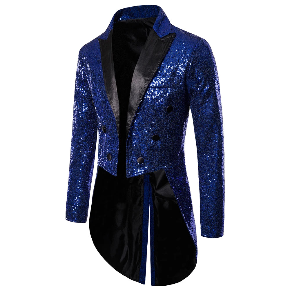 Men's Suit Round Sequin Button Tuxedo