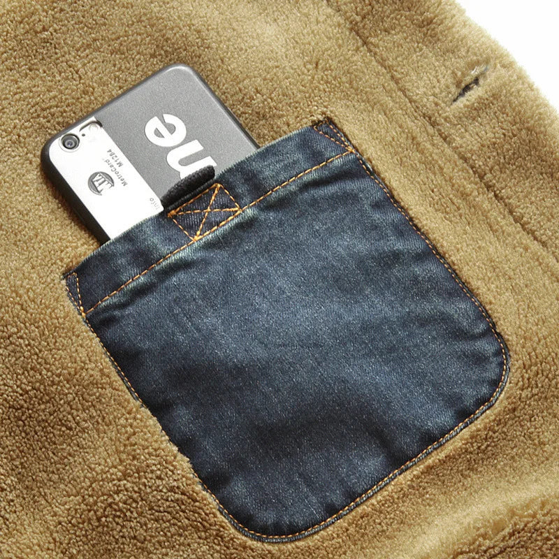 Winter Denim Jacket Men Windbreaker