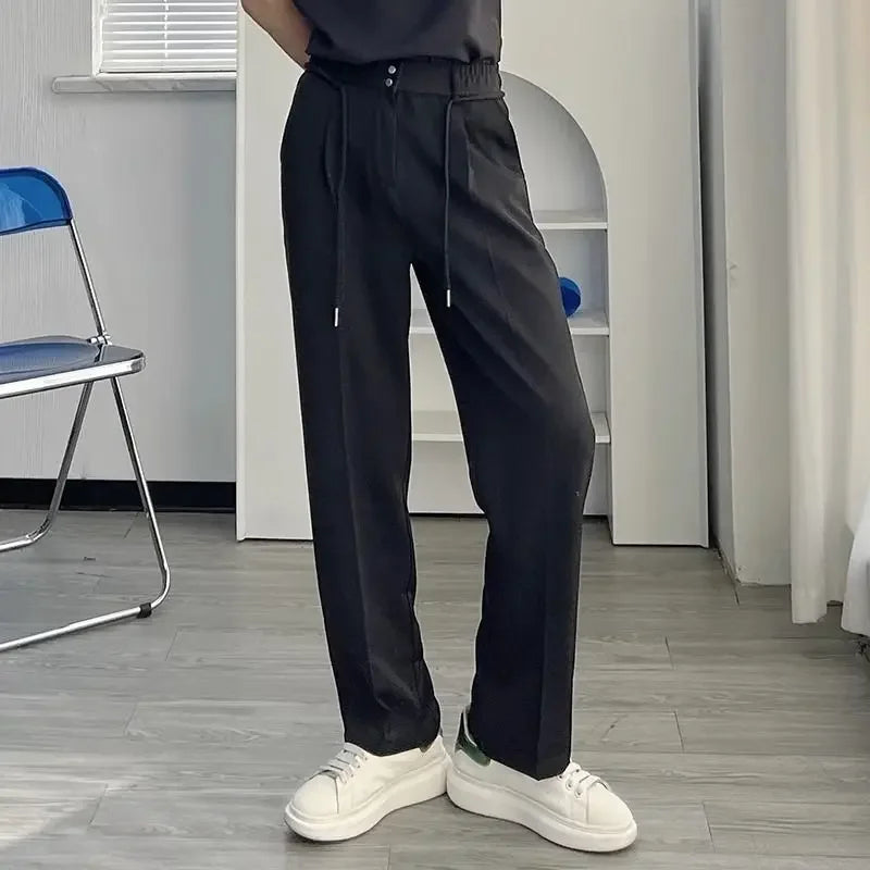 Draped Trousers For Men Office Fluid