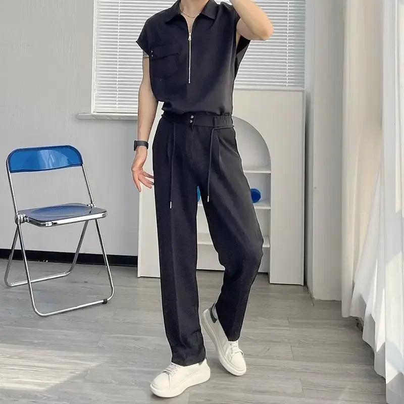 Draped Trousers For Men Office Fluid
