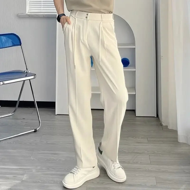 Draped Trousers For Men Office Fluid