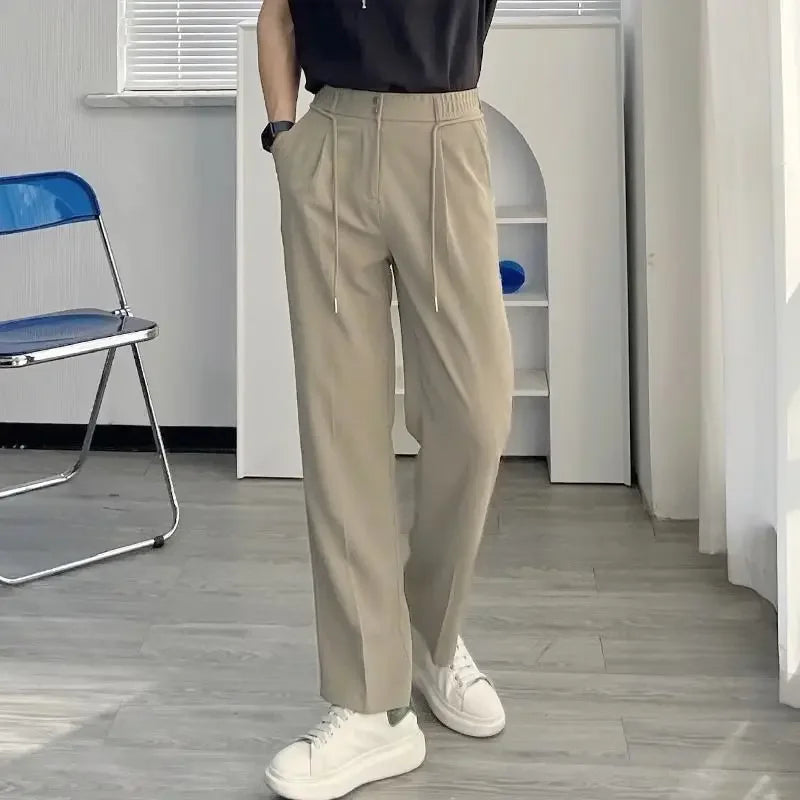 Draped Trousers For Men Office Fluid