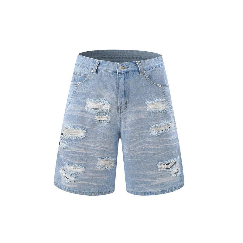 Men's Fashion High Street Ripped Jeans Shirts