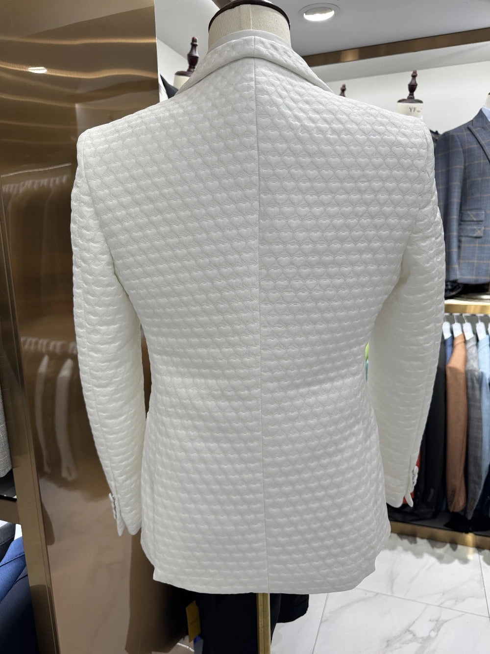 Mens Three Piece Jacquard Suit Set,