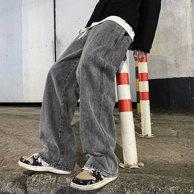 Men New Streetwear Loose Jeans